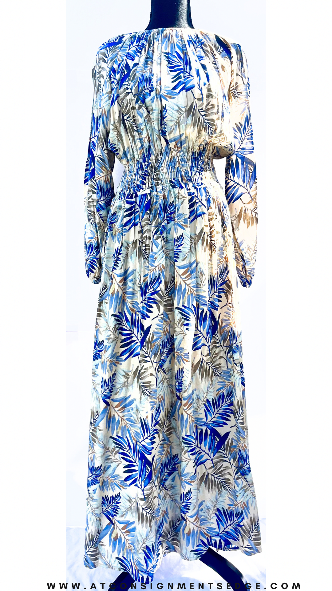 Light blue, Tan, Cream Dress At Consignments Edge Light blue, Tan, Cream Dress At Consignments Edge