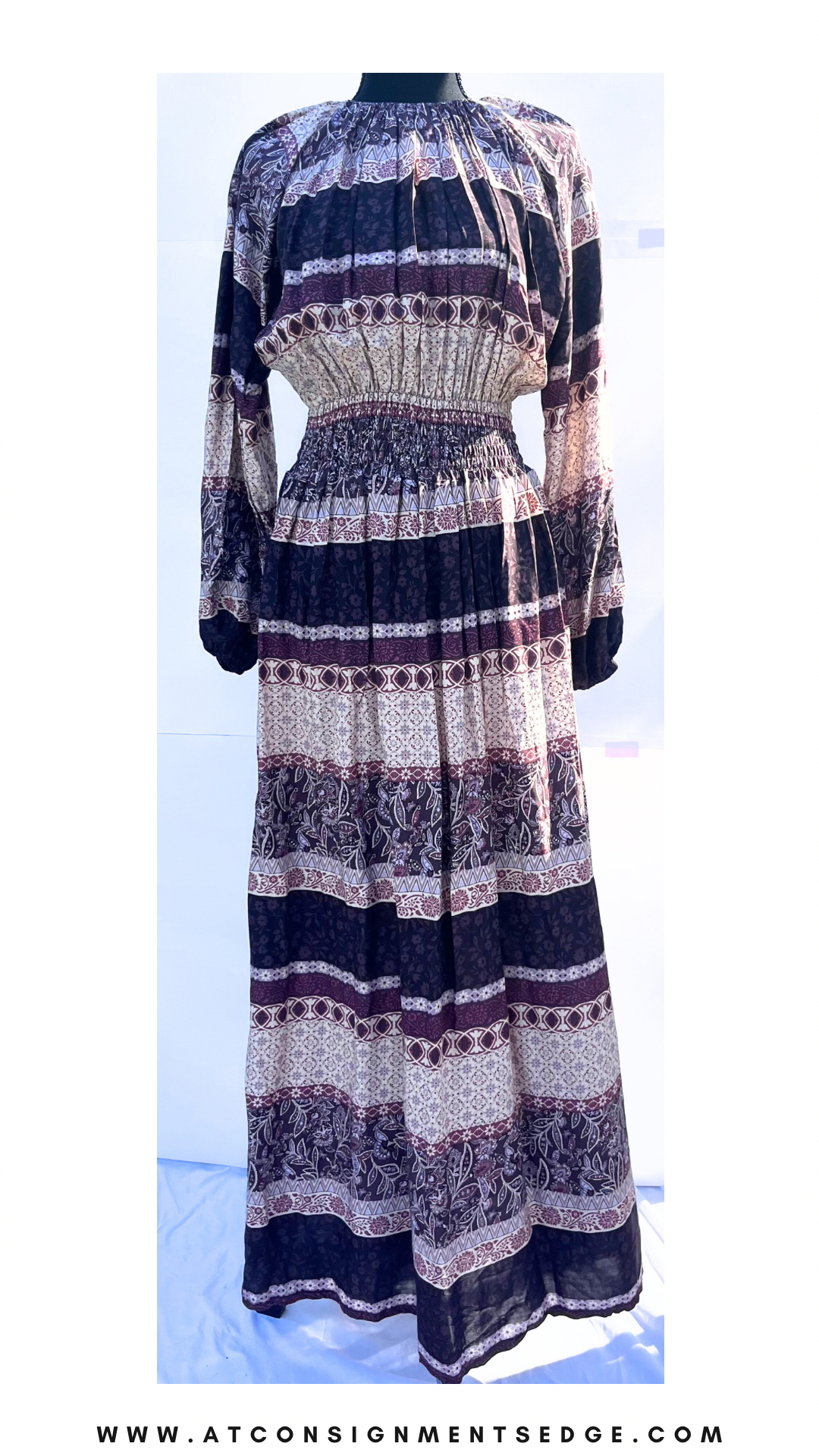 Purple and Cream Egyptian Dress